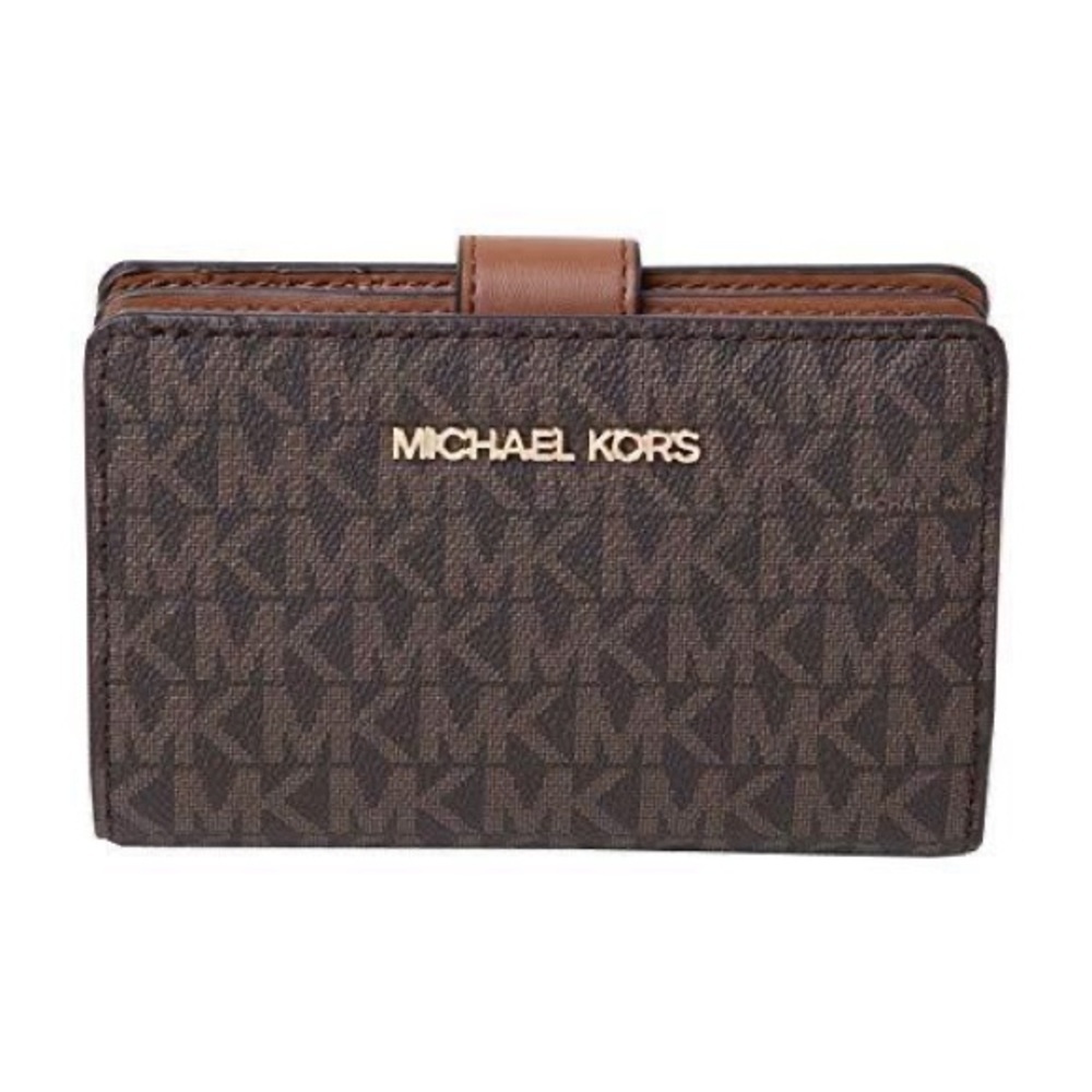 Michael Kors Jet Set Travel Billfold Zip Coin Wallet in Brown/Acorn NWT - Picture 2 of 13